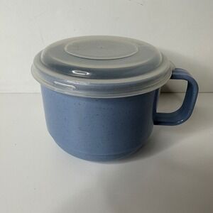 Rubbermaid Microwave Heatables Soup Mug with Lid Blue Speckled 5520 Vintage